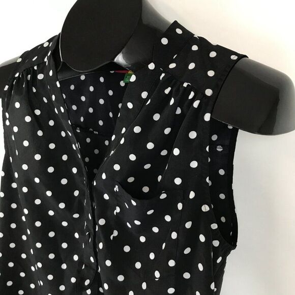 ModCloth Fervour About Scranton Polka Dot Blouse Women's XS Sleeveless Popover - Picture 4 of 12